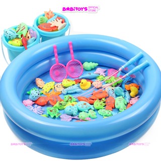 Bộ đồ chơi câu cá cho bé 42 chi tiết có gắn nam châm bao gồm cần câu nhựa, bể phao 2 tầng cho trẻ thỏa thích vui chơi