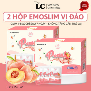 Detox giảm cân emoslim combo 2 hộp vị đào, trà giảm cân emodetox/giam can cap toc/ giam mo bung