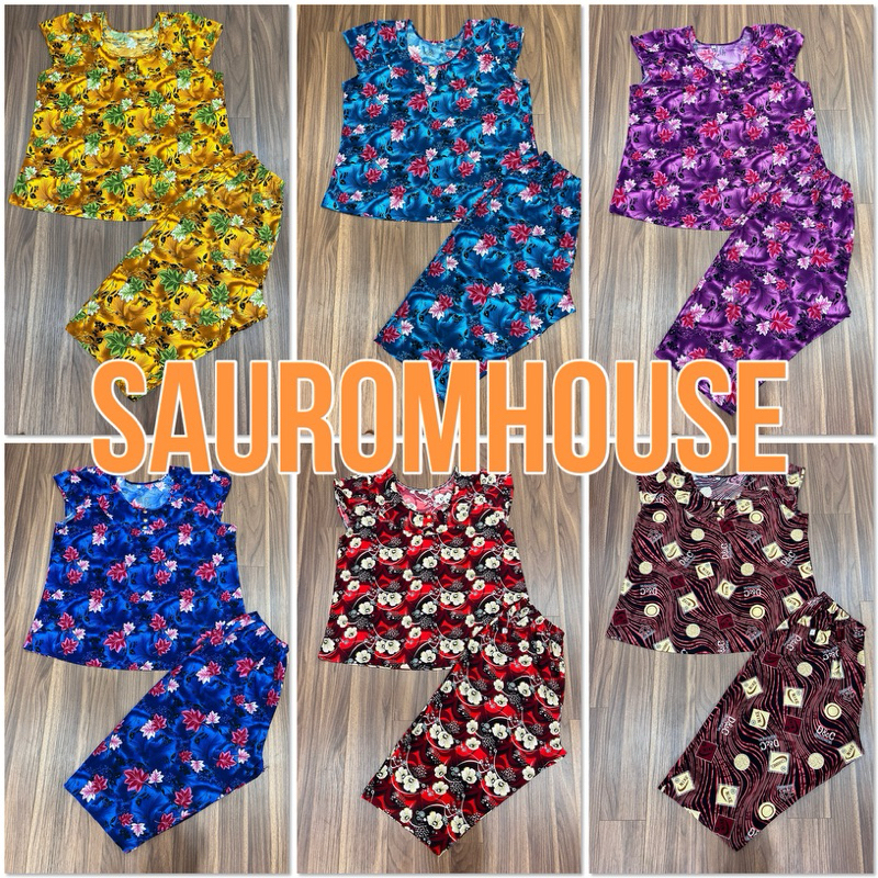 [SIZE 6: 65-75kg] Đồ Bộ mặc nhà thun lạnh quần lửng (đại) Sauromhouse