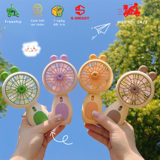 Quạt mini cầm tay có đèn led, pin 1h đến 3h, tiện lợi, kèm sạc usb, quạt du lịch, quà tặng