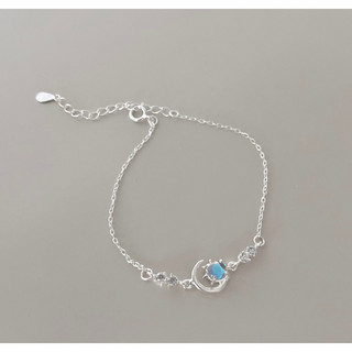 Lắc tay bạc mix đá moonstone s925 The Mind