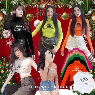 Áo CỔ LỌ CHỮ B B TAY DÀI croptop nữ năng động LP -UN - Thiên Yết
