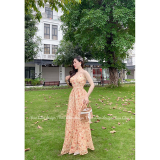 váy maxi hoa có đệm ngực