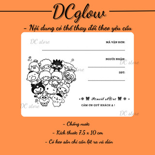 Tem ghi mã vận đơn,quay video mở hàng có keo sẵn 7,5x10cm,phiếu giao hàng,cảm ơn, quay clip trước khi bóc hàng