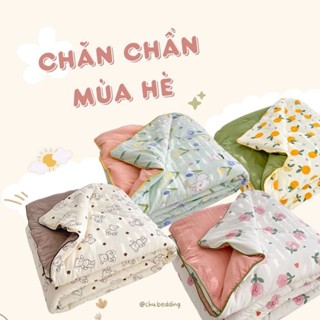 Chăn Hè Cotton Đũi Bông Sơ Đậu Lành, Chăn hè trần bông Hàn Quốc Siêu Mát Lạnh Mùa Hè
