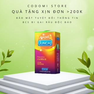  Hộp 12c Bao cao su JUNCAI Pleasuremax gân gai siêu mỏng đặc biệt bcs Hộp 12 chiếc size 52mm 