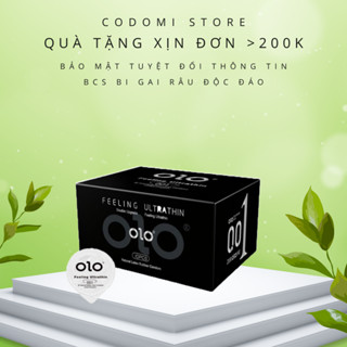 Bao cao su siêu mỏng nhiều gel bôi trơn, Kéo Dài Thời Gian - Bao cao su OL VÀNG 001 Lửa Băng Hộp 10 Cái