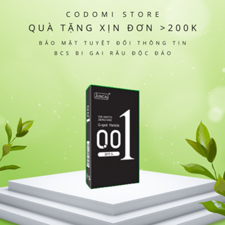  Bao cao su Siêu mỏng JUNCAI 001 Okamto G-Spot Black Gai liti Công nghệ Nhật Bản Hộp 10 bao size 52mm 