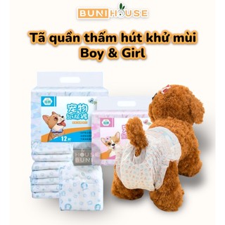 Tã bỉm Chó Mèo - Bỉm Chó đực Bỉm Chó cái - Tã quần cho Chó Mèo siêu thấm hút có đủ size nhỏ đến lớn Bunihouse