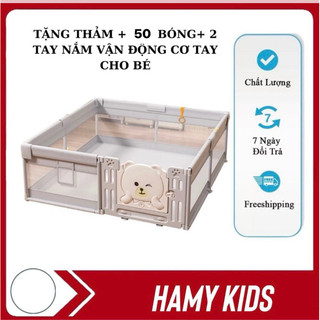 Quây cũi, quây nhà bóng, quây cũi vải tặng 50 bóng+2 tay vịn+01 thảm Hàng cao cấp