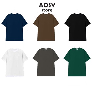 Áo thun trơn nam nữ tay lỡ thời trang form rộng unisex cotton 100% phông basic tee oversize Aosy