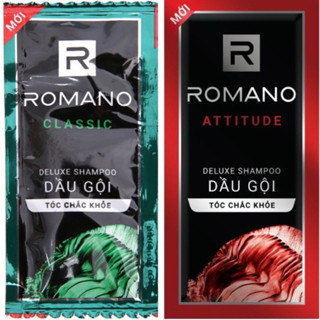 Combo 10 Dây dầu gội nam Romano 14 gói x 5g classic attitude xanh đỏ