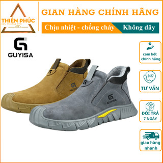  Giày bảo hộ lao động không dây giày lười bảo hộ da lộn chống tia lửa hàn 