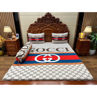 Bộ Ga Thun Hàn Quốc Gucii ( 4 món ko mền)
