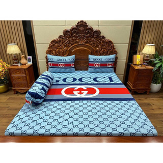 Bộ Ga Thun Hàn Quốc Gucii ( 4 món ko mền)