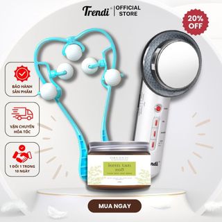 Combo Máy Massage Giảm Mỡ Bụng Đùi Mông Công Nghệ Sóng Âm Sonic và Cây Lăn Massage Đa Năng Trendi 5 Con Lăn Thoải Mái
