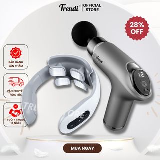 Combo Máy Massage Cổ Vai Gáy 6 Chế Độ Kết Hợp Sưởi và Máy Massage Mát Xa Toàn Thân Cầm Tay Trendi Màn Hình LED