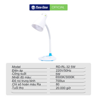 Đèn bàn học LED Rạng Đông RD-RL 32 LED