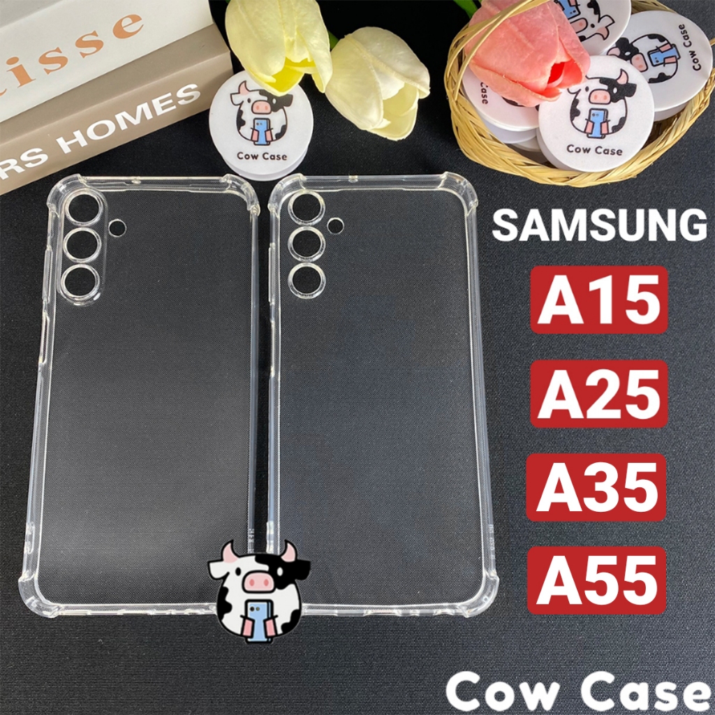 Ốp lưng Samsung A15, A25, A35, A55 5G chống sốc silicon dẻo trong Cowcase | Vỏ điện thoại ss galaxy silicon DEOT