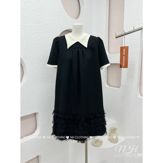 Váy suông cổ đức chân ren