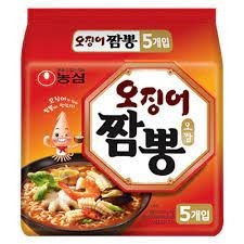 1 lốc - mì mực champong gói 124g*5 gói nội địa hàn quốc