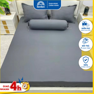 Bộ ga giường thun lạnh 4 món, gồm ga bọc nệm vỏ gối nằm và vỏ ôm, chất vải thun hàn quốc dày mịn mát Ben Ben benbenshop