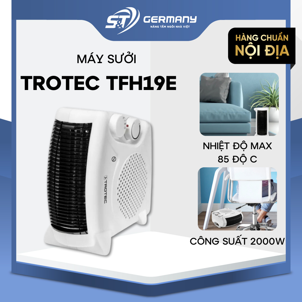 Máy Sưởi Trotec TFH19E Nội Địa Đức, Quạt Sưởi Đa Năng 2 Chiều, Lò Sưởi Tiết Kiệm Điện GST ELECTRONIC 330025
