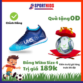 Giày Đá Bóng Trẻ Em Wika, Giày Đá Banh Văn Hậu VH5 Sân Có Nhân Tạo Êm Chân Cho Bé Từ 5 Tuổi