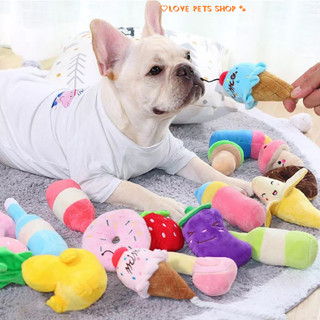 Đồ chơi hình các loài vật bằng bông có kèn kêu cho Chó Mèo - Love Pets Shop