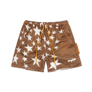 Quần đùi nam kiểu thể thao, quần short vải lưới mesh cao cấp-stars mesh short in brown