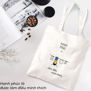 Túi tote - túi vải canvas - mẫu happy