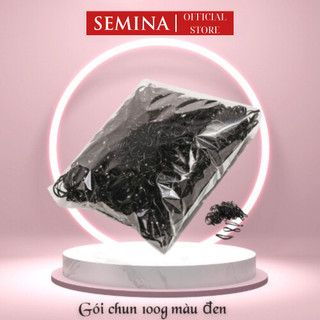 Gói 100g thun cột tóc nữ Hàn Quốc dễ thương SEMINA túi chun phụ kiện buộc tóc đẹp nhiều màu đen SC01