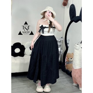 CHÂN VÁY ĐŨI MIDI XÒE TẦNG [TNT SHOP BIGSIZE 60KG 90KG]