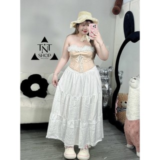 CHÂN VÁY ĐŨI MIDI XÒE TẦNG [TNT SHOP BIGSIZE 60KG 90KG]