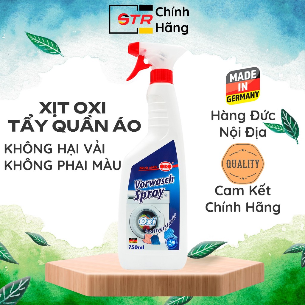 [Nội Địa Đức] Xịt Tẩy Ố Quần Áo ORO Tẩy Vết Bẩn, Tẩy Trắng Quần Áo, Không Hại Vải, Tẩy Cổ Áo, Tẩy Áo Màu, Tẩy Mốc