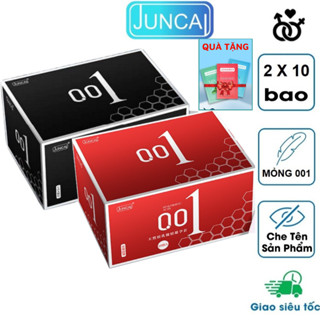 [Combo 2 hộp 20 bao] Bao cao su olo 001, bcs siêu mỏng, nhiều gel bôi trơn đỏ truyền nhiệt, đen gai liti