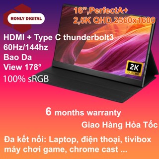 Màn Hình Di Động 16 inch, 2,5K - 4K, 100%SRGB, 60hz-144hz, Vi Tính, Mở Rộng, Rời, Phụ