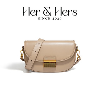 Túi xách nữ da thật da bò 2 lớp dáng bán nguyệt - HER & HERS