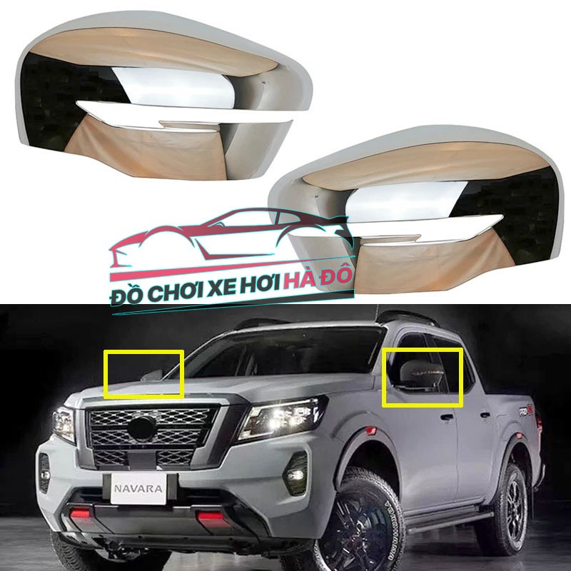 Ốp Gương Navara 2021 2022 2023 2024 ( Hở Đèn ) - Bộ Ốp Bảo Vệ Gương Chiếu Hậu Nissan Navara 2021/2024