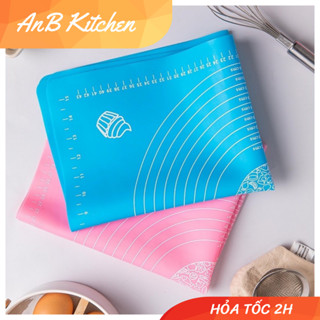 Tấm thảm lót nhào bột, trộn bột silicon chống dính, chống trượt làm bánh 50x40cm