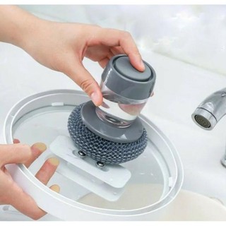 Dụng cụ chà xoong nồi kèm bình đựng nước rửa chén tiện lợi
