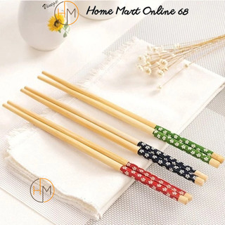 01 Đôi đũa tre tự nhiên an toàn hoạ tiết 24cm