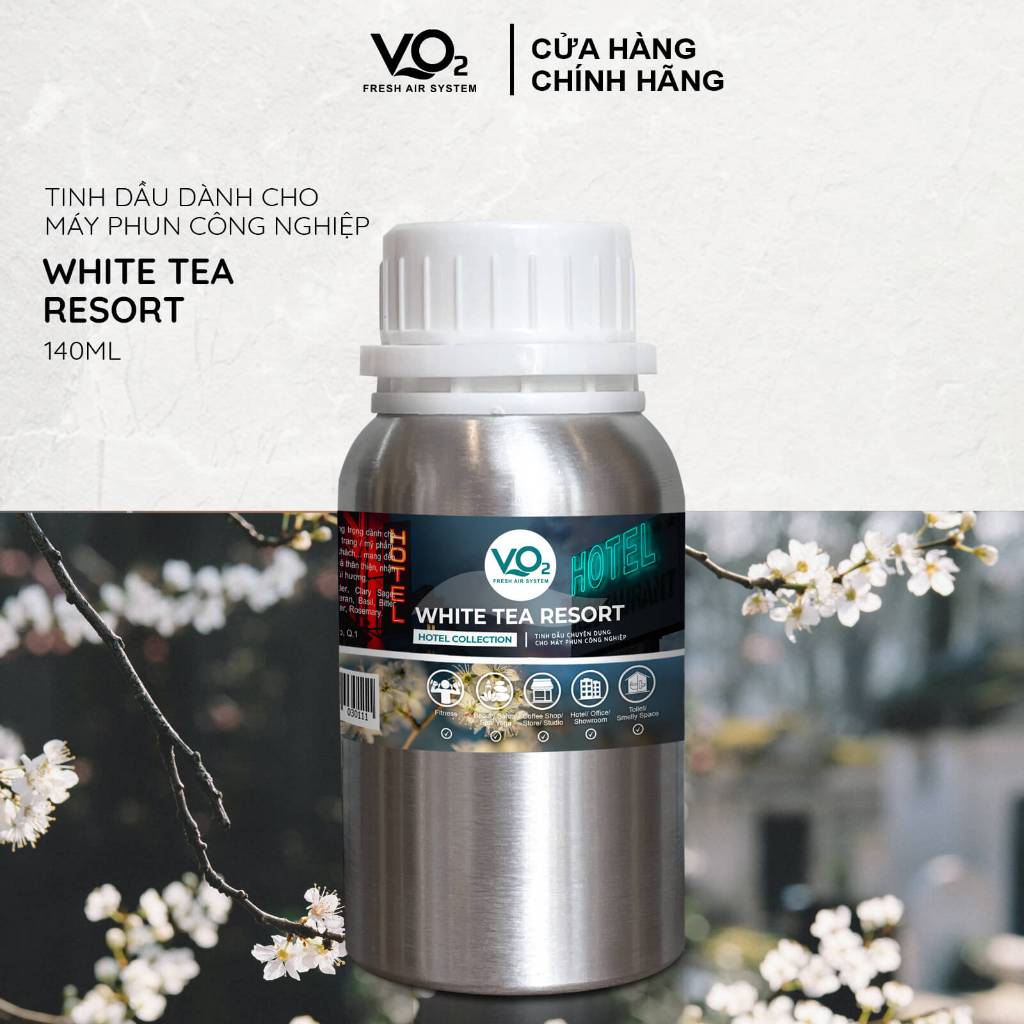 Tinh Dầu Trà Trắng Dung Tích Lớn VO2 White Tea Resort Dùng Cho Máy Phun Tinh Dầu