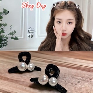 Kẹp càng cua, kẹp tóc mái, kẹp đỉnh tóc, kẹp lơi phía sau xinh xắn với 4 hạt trân châu trắng