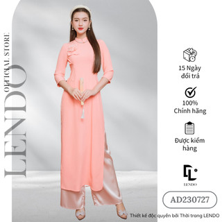 Áo Dài LENDO Cổ Truyền Thống Tay Lửng Đính Hoa Phù Dung AD230727