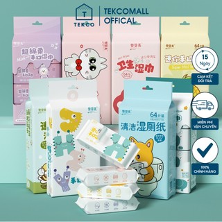 Khăn Giấy Ướt Mini Bỏ Túi TEKCO STATION Lau Tay Đa Năng, Khăn Ướt Trẻ Em An Toàn Cho Làn Da Nhạy Cảm Bé
