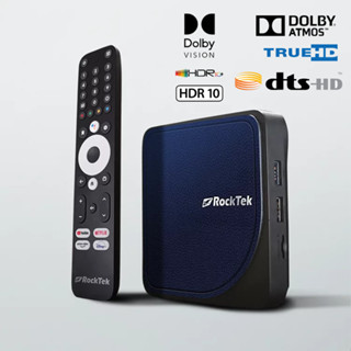 Android TV Box RockTek G2 Netflix,Dolby Vision-Atmos,TrueHD, DTS-HD, WiFi 6, LAN1000, RAM 4GB/64GB
