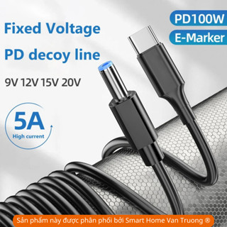 Bộ chuyển nguồn tăng áp PD DC-DC 5V đến 9V 12V 15V 20V 3A dây cáp USB đầu cắm 5.5*2.1mm cho sạc dự phòng.