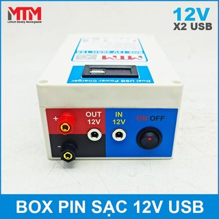 Box pin lithium 12V 12Ah 15A cổng USB