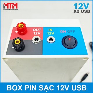 Box pin lithium 12V 12Ah 15A cổng USB